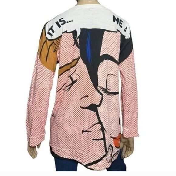 NWT Printed Artworks "Lichtenstein" Oversized Tunic Top sz.S MSRP $195 Italy - Picture 2 of 8